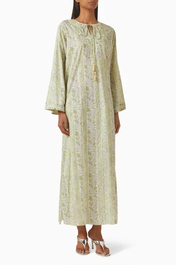 Zora Embroidered Kaftan in Khaddi Silk