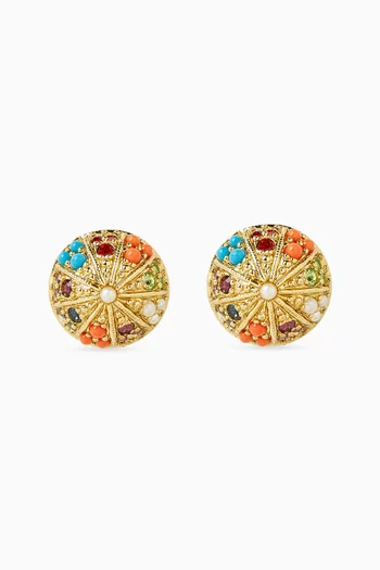 أقراط بتصميم متعدد الألوان فينتج من الثمانينيات