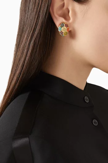 1980s Vintage Colorful Oval Earrings