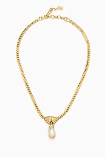 قلادة مرصعة بلؤلؤ صناعي من الثمانينيات