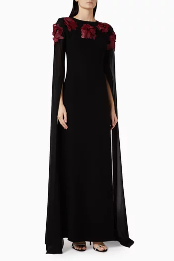 3D Floral-applique Dress