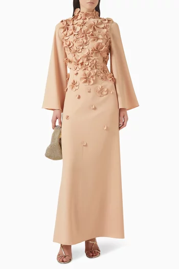 3D Floral Appliqué Dress