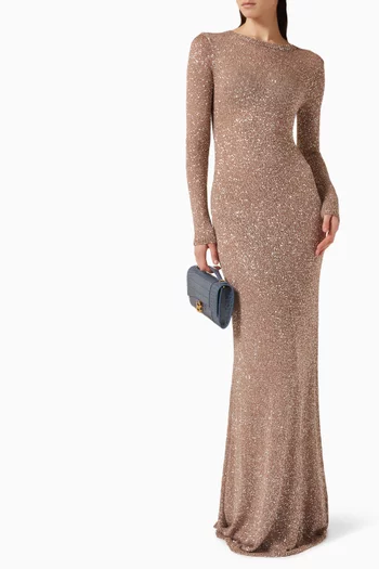 Sequin-embellished Dress in Viscose-knit