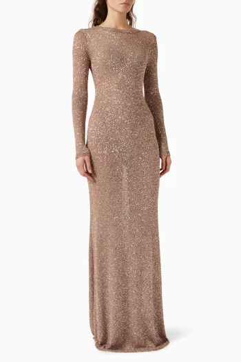 Sequin-embellished Dress in Viscose-knit