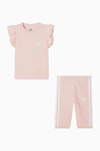 طقم تي شيرت ولغينغز بكشكش جيرسيه