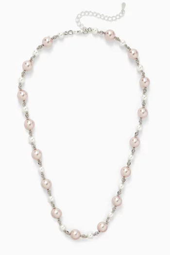 Belle Blush Pearl Necklace in Sterling Silver