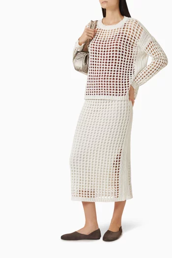 Midi Skirt in Mesh-knit