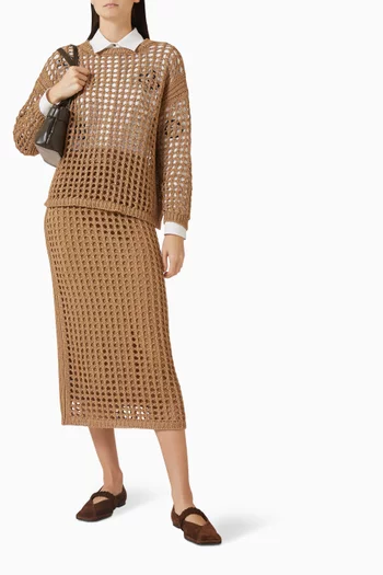 Midi Skirt in Mesh-knit