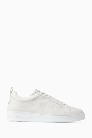 Embossed Logo Low-top Sneakers in Leather