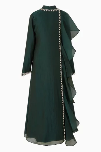 فستان طويل بتصميم مرصع