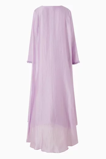 فستان طويل بياقة عالية 