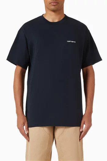 Script Embroidery T-shirt in Cotton