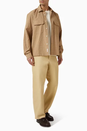 قميص لونار بنمط جاكيت بملمس بارز قطن