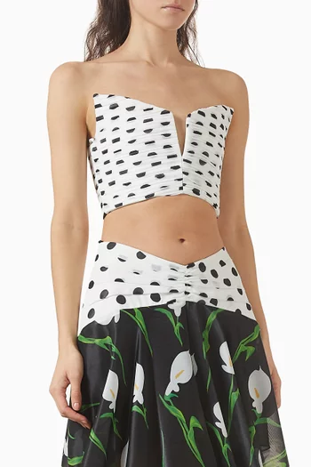 Polka Dot Draped Corset Top