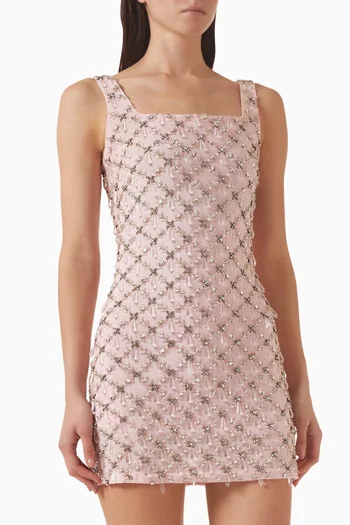 Sofia Arabella Embellished Dress in Mesh