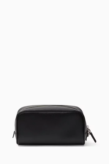 Logo Pouch in Saffiano Leather