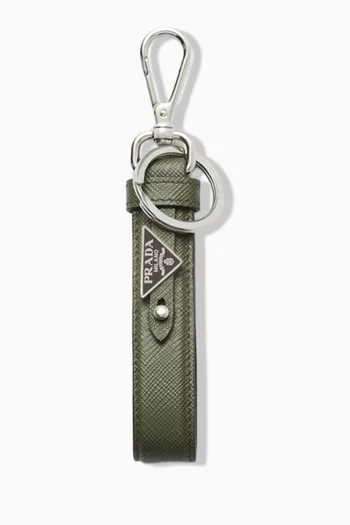 Loden Keychain in Saffiano Leather