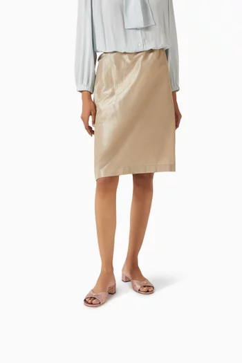 حذاء مفتوح بشعار الماركة جلد نابا لامع