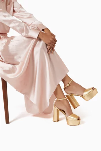 صندل بنعل سميك جلد نابا لامع