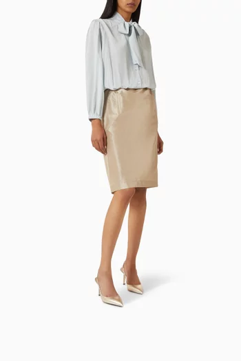 حذاء كلاسيك بسير خلفي وكعب 85 مم جلد سافيانو