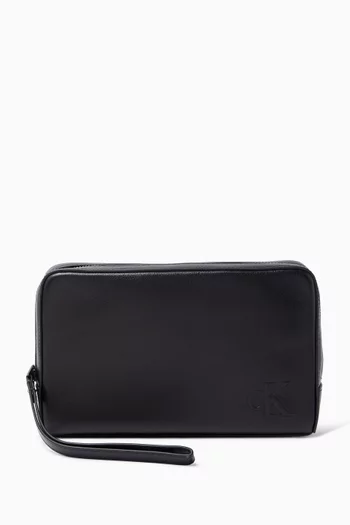 Logo Compact Case in Leather