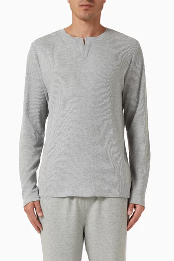 Soft Waffle Pyjama Top in Cotton-blend