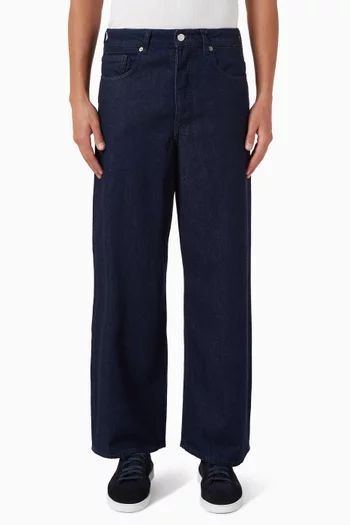 بنطال جينز بقصة ساق واسعة دينم