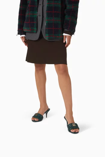 حذاء مفتوح من الخلف بتصميم مبطن بكعب 75 مم جلد نابا