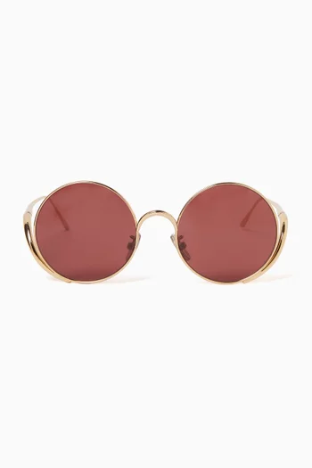 Island Round Sunglasses in Metal