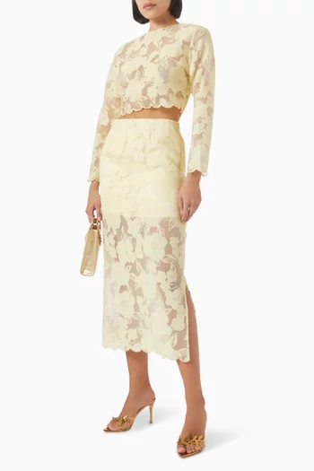 تنورة انابيل متوسطة الطول دانتيل