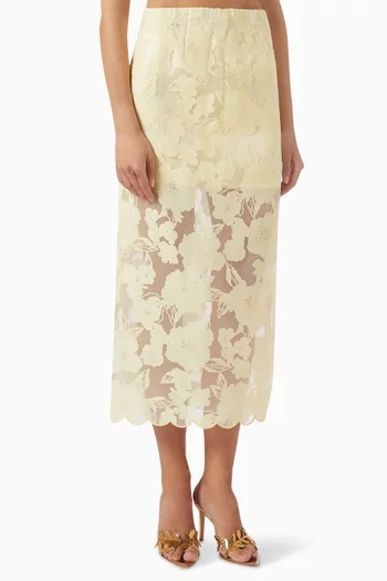 تنورة انابيل متوسطة الطول دانتيل