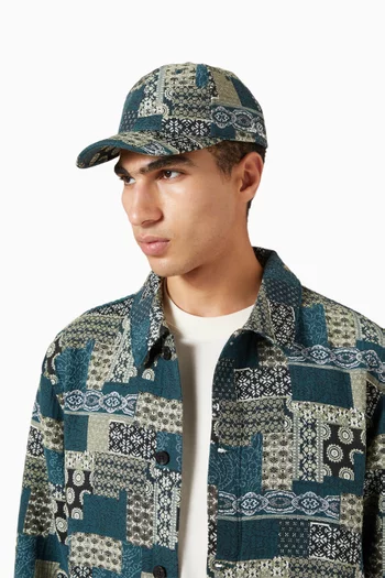 Patchwork Jacquard Baseball Cap in Cotton-blend