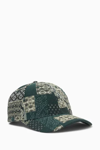 Patchwork Jacquard Baseball Cap in Cotton-blend