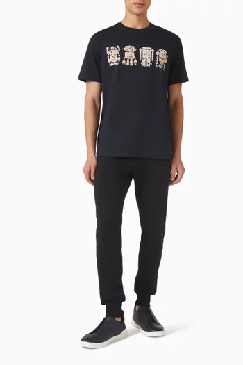 تي شيرت بطبعة روبوتات قطن