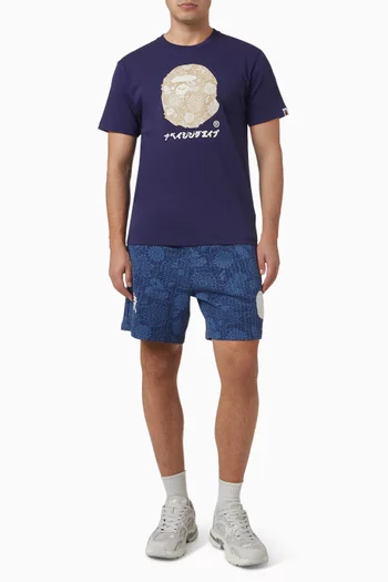 Japanese Indigo Art Camo By Bathing Ape T-shirt in Cotton