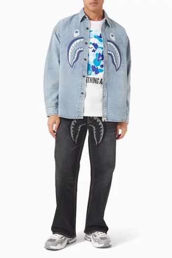 Shark-appliqué Jeans in Denim