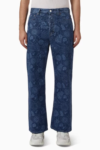 Japanese Art Camo Pants in Denim