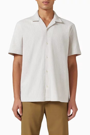 Striped Cabana Shirt in Seersucker-knit