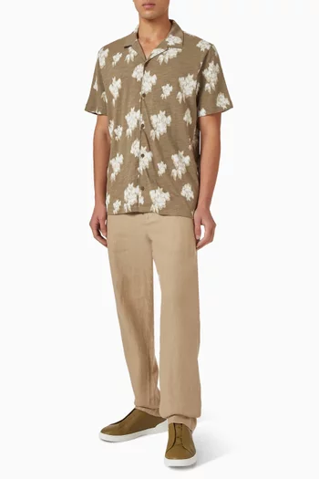 Blurred Roses Shirt in Cotton-blend