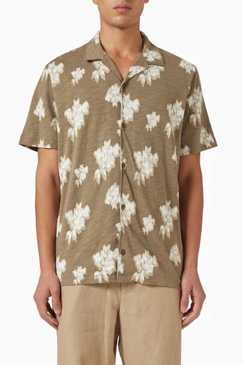 Blurred Roses Shirt in Cotton-blend