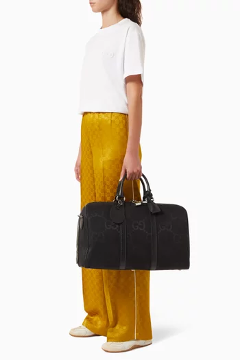 Small Jumbo GG Duffle Bag in Canvas & Leather
