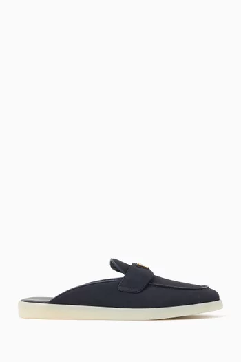 Triangle Logo Mule Sandals in Nubuck