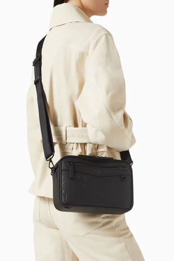 Diamond Camera Bag in Leather