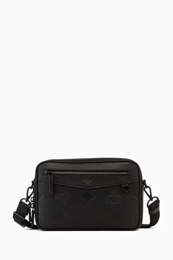 Diamond Camera Bag in Leather