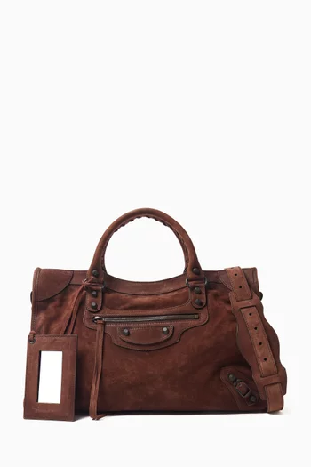 Medium Le City Bag in Suede