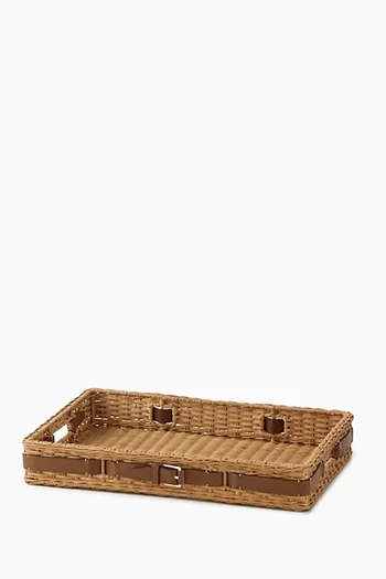 Bailey Buckle Tray in Wicker