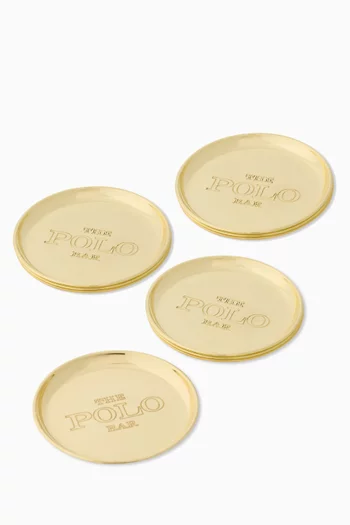 Polo Bar Coasters in Brass, Set of 4