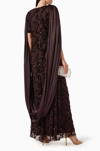 Sequin-embellished Drape Dress