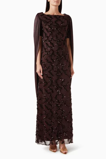 Sequin-embellished Drape Dress