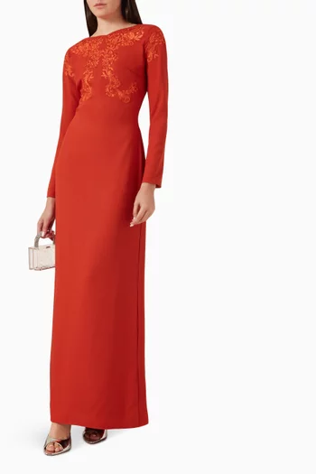 Floral Embroidered Maxi Dress